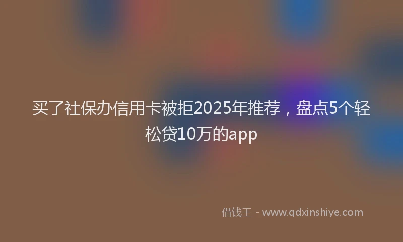 买了社保办信用卡被拒2025年推荐，盘点5个轻松贷10万的app