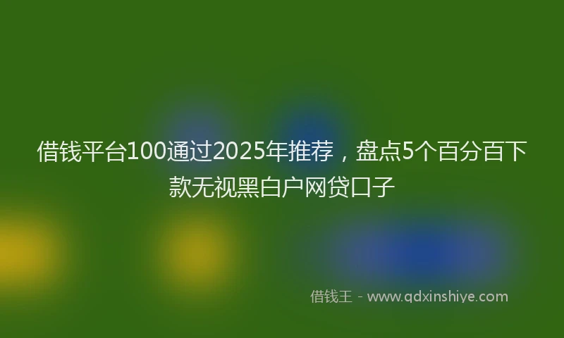 借钱平台100通过2025年推荐，盘点5个百分百下款无视黑白户网贷口子