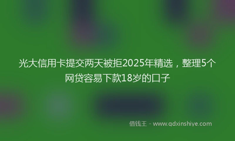 光大信用卡提交两天被拒2025年精选，整理5个网贷容易下款18岁的口子