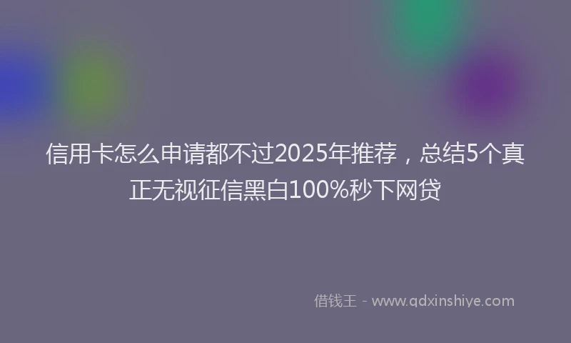 信用卡怎么申请都不过2025年推荐，总结5个真正无视征信黑白100%秒下网贷