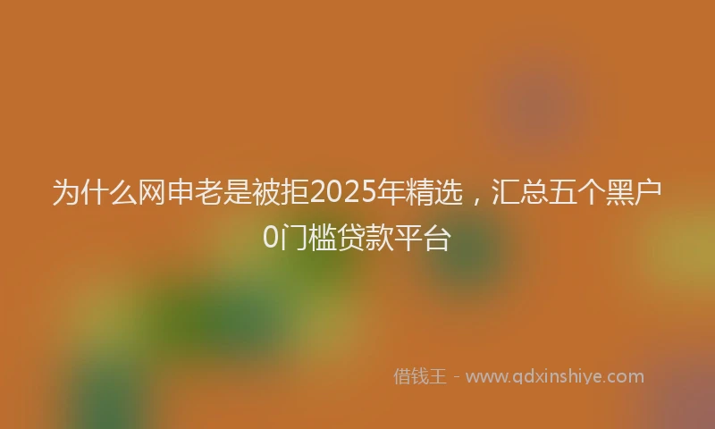 为什么网申老是被拒2025年精选，汇总五个黑户0门槛贷款平台