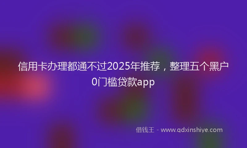 信用卡办理都通不过2025年推荐，整理五个黑户0门槛贷款app
