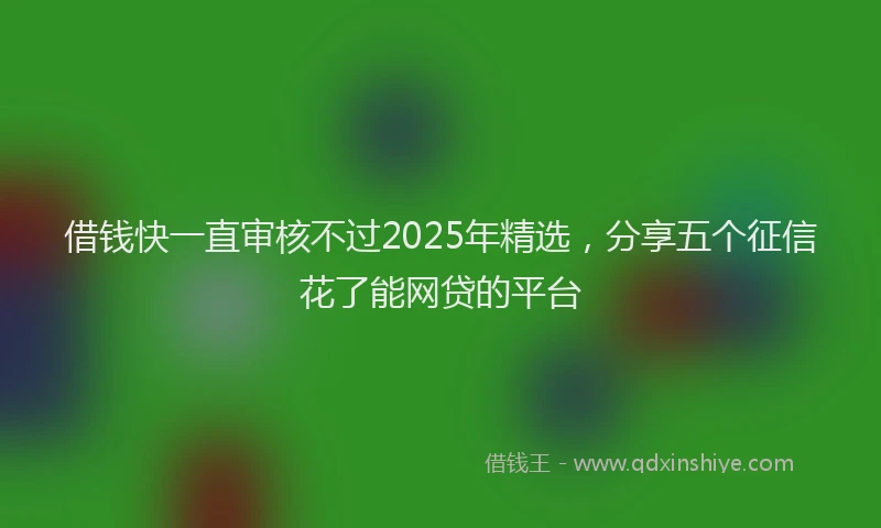 借钱快一直审核不过2025年精选，分享五个征信花了能网贷的平台