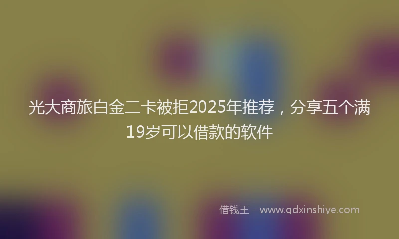 光大商旅白金二卡被拒2025年推荐，分享五个满19岁可以借款的软件