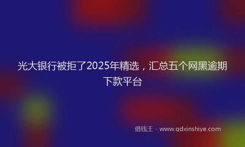 光大银行被拒了2025年精选，汇总五个网黑逾期下款平台