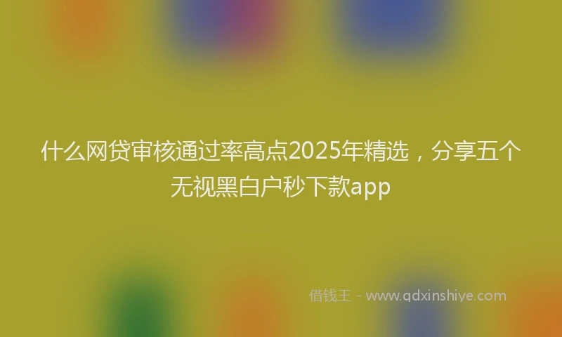 什么网贷审核通过率高点2025年精选，分享五个无视黑白户秒下款app