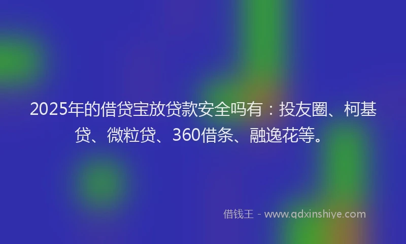 2025年的借贷宝放贷款安全吗有：投友圈、柯基贷、微粒贷、360借条、融逸花等。