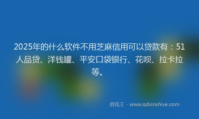 2025年的什么软件不用芝麻信用可以贷款有：51人品贷、洋钱罐、平安口袋银行、花呗、拉卡拉等。
