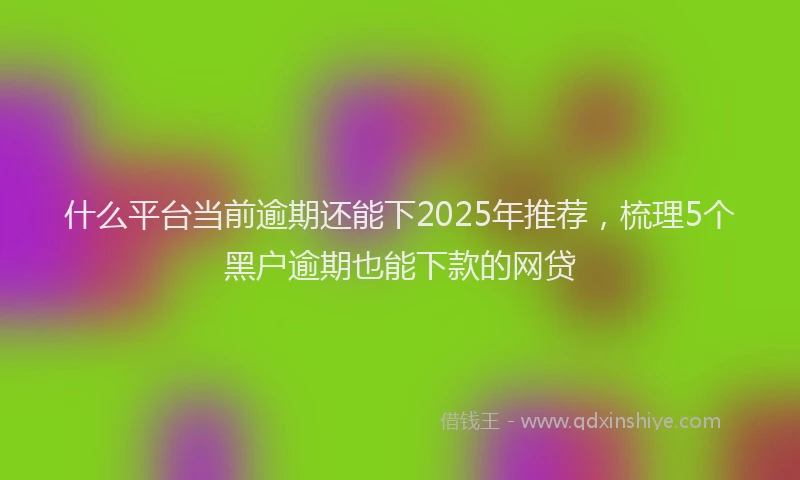 什么平台当前逾期还能下2025年推荐，梳理5个黑户逾期也能下款的网贷