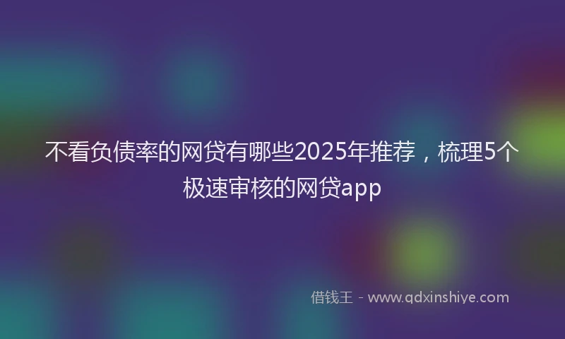 不看负债率的网贷有哪些2025年推荐，梳理5个极速审核的网贷app