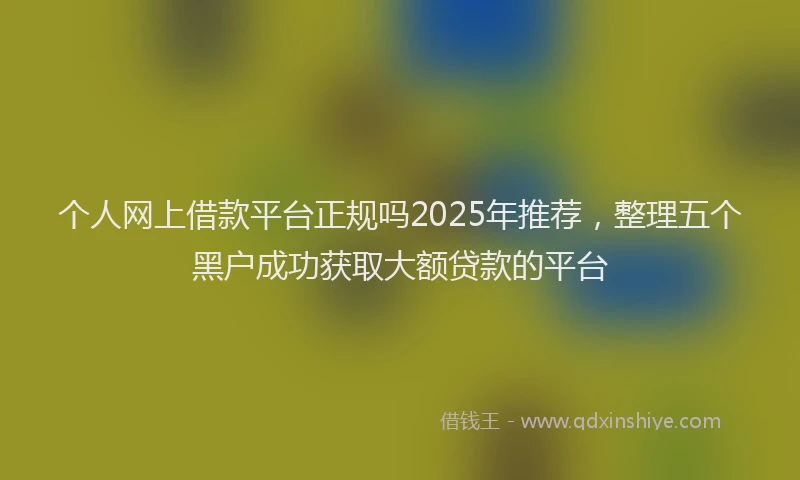 个人网上借款平台正规吗2025年推荐，整理五个黑户成功获取大额贷款的平台