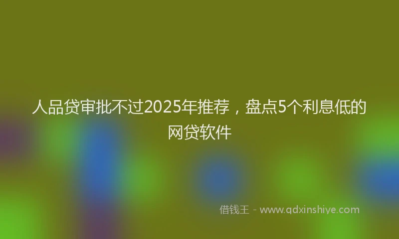 人品贷审批不过2025年推荐，盘点5个利息低的网贷软件