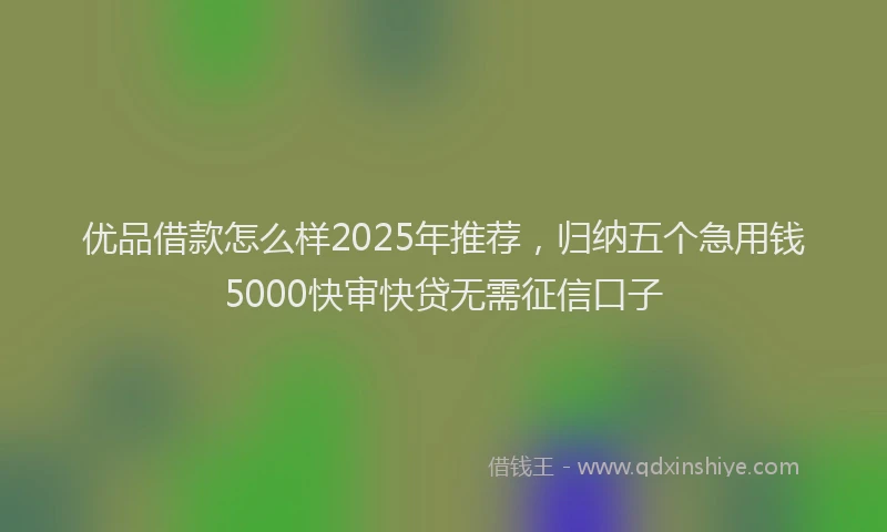 优品借款怎么样2025年推荐，归纳五个急用钱5000快审快贷无需征信口子