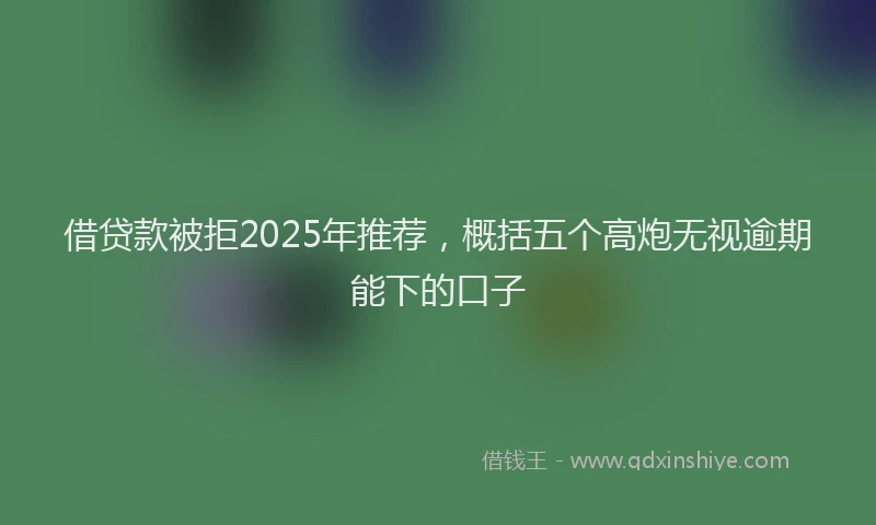 借贷款被拒2025年推荐，概括五个高炮无视逾期能下的口子