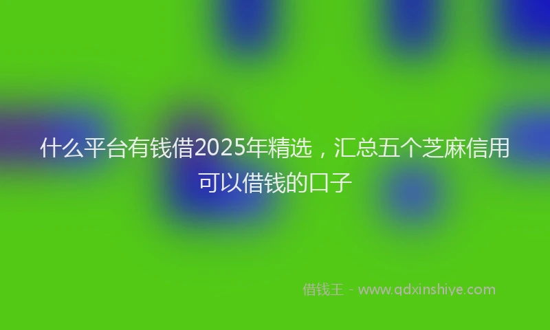 什么平台有钱借2025年精选，汇总五个芝麻信用可以借钱的口子