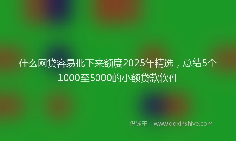 什么网贷容易批下来额度2025年精选，总结5个1000至5000的小额贷款软件