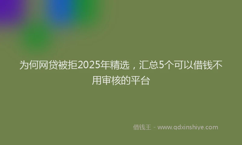 为何网贷被拒2025年精选，汇总5个可以借钱不用审核的平台