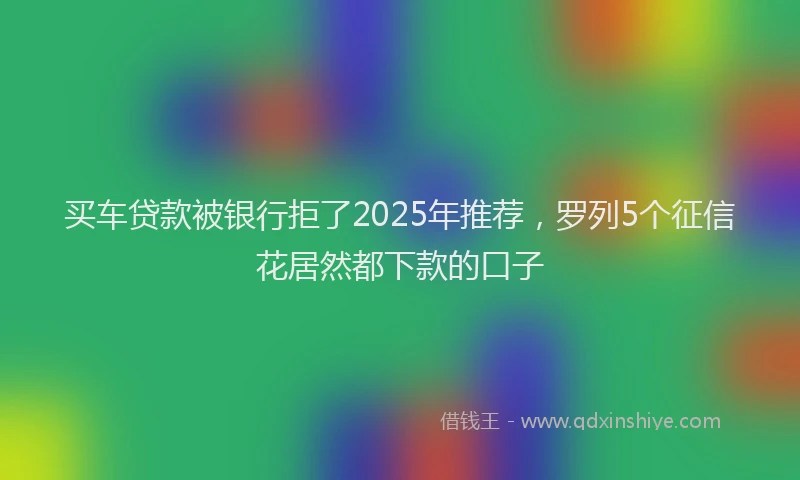 买车贷款被银行拒了2025年推荐，罗列5个征信花居然都下款的口子