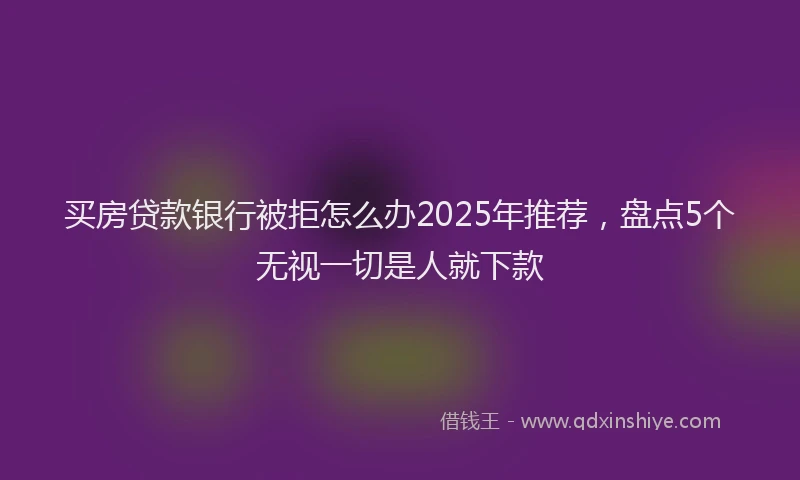 买房贷款银行被拒怎么办2025年推荐，盘点5个无视一切是人就下款