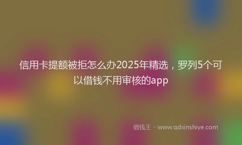 信用卡提额被拒怎么办2025年精选，罗列5个可以借钱不用审核的app