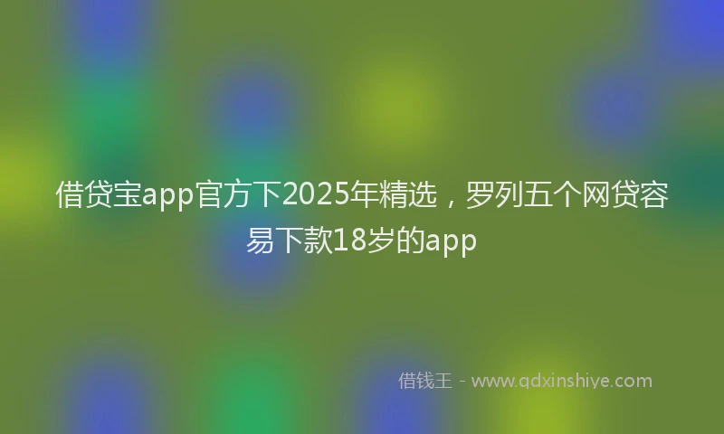 借贷宝app官方下2025年精选，罗列五个网贷容易下款18岁的app