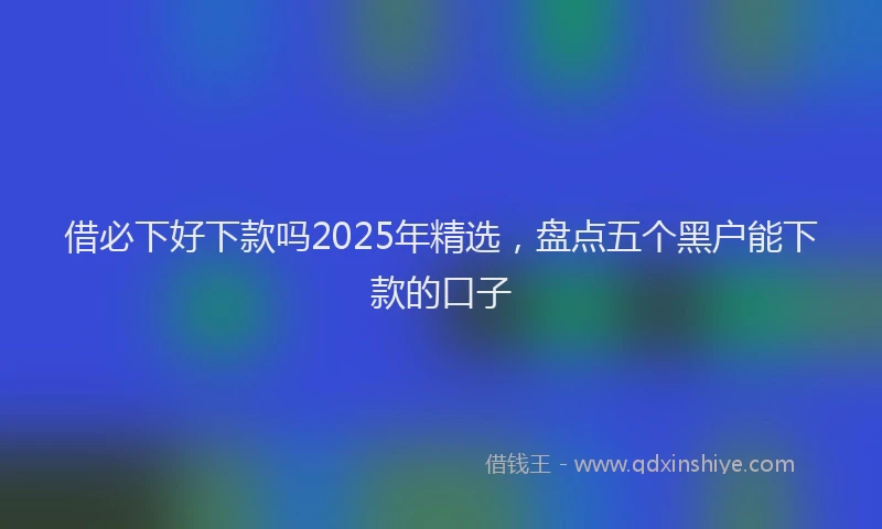 借必下好下款吗2025年精选，盘点五个黑户能下款的口子