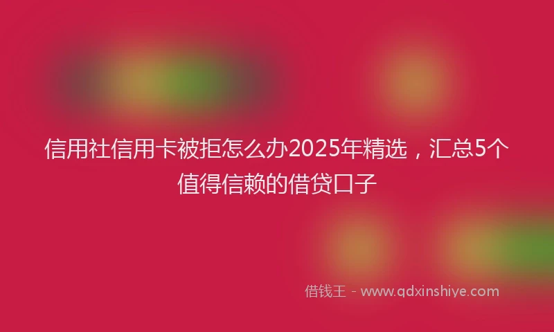 信用社信用卡被拒怎么办2025年精选，汇总5个值得信赖的借贷口子