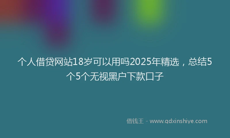 个人借贷网站18岁可以用吗2025年精选，总结5个5个无视黑户下款口子