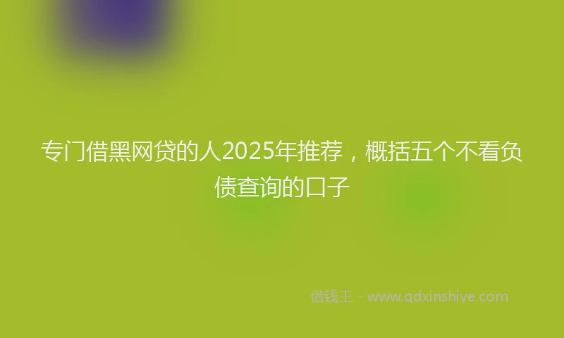 专门借黑网贷的人2025年推荐，概括五个不看负债查询的口子