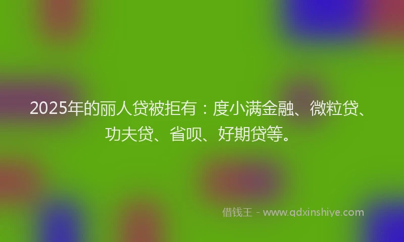 2025年的丽人贷被拒有：度小满金融、微粒贷、功夫贷、省呗、好期贷等。