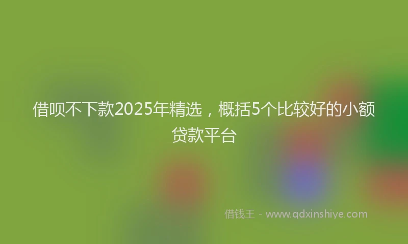借呗不下款2025年精选，概括5个比较好的小额贷款平台