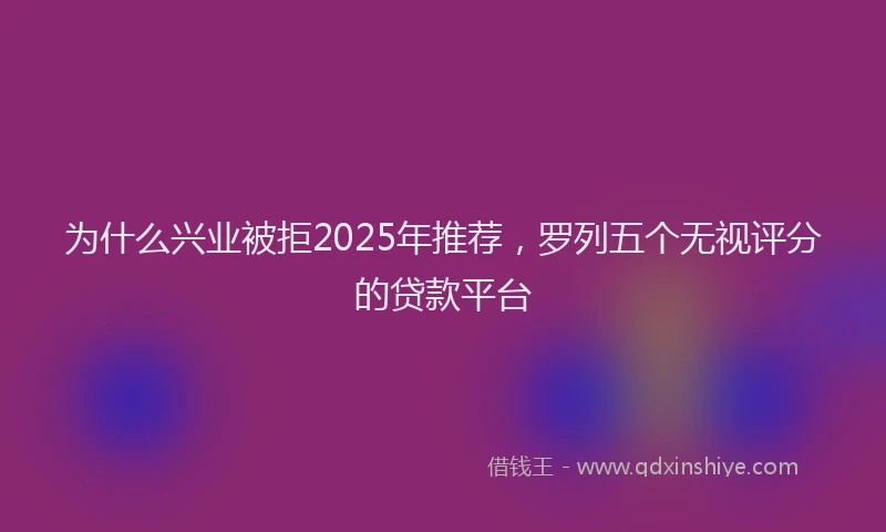 为什么兴业被拒2025年推荐，罗列五个无视评分的贷款平台