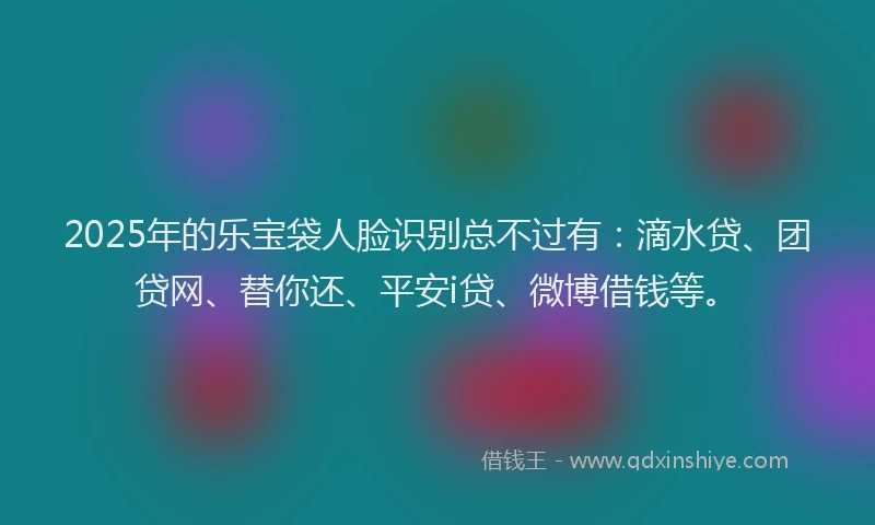 2025年的乐宝袋人脸识别总不过有：滴水贷、团贷网、替你还、平安i贷、微博借钱等。
