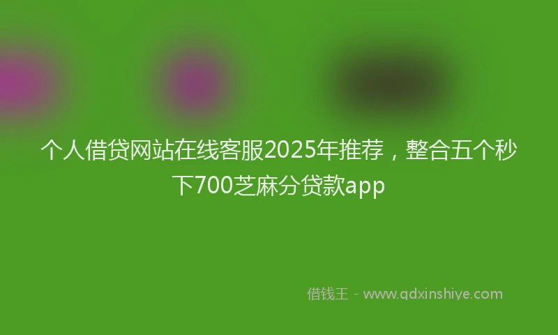个人借贷网站在线客服2025年推荐，整合五个秒下700芝麻分贷款app