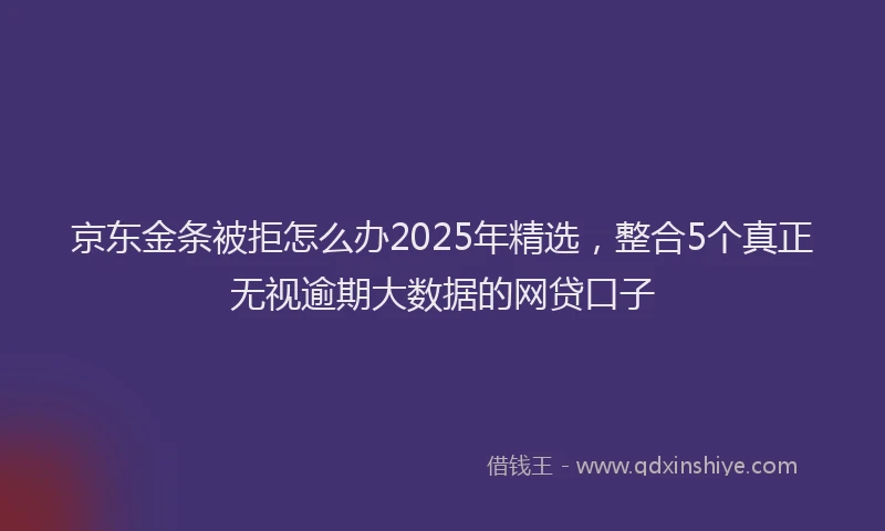 京东金条被拒怎么办2025年精选，整合5个真正无视逾期大数据的网贷口子