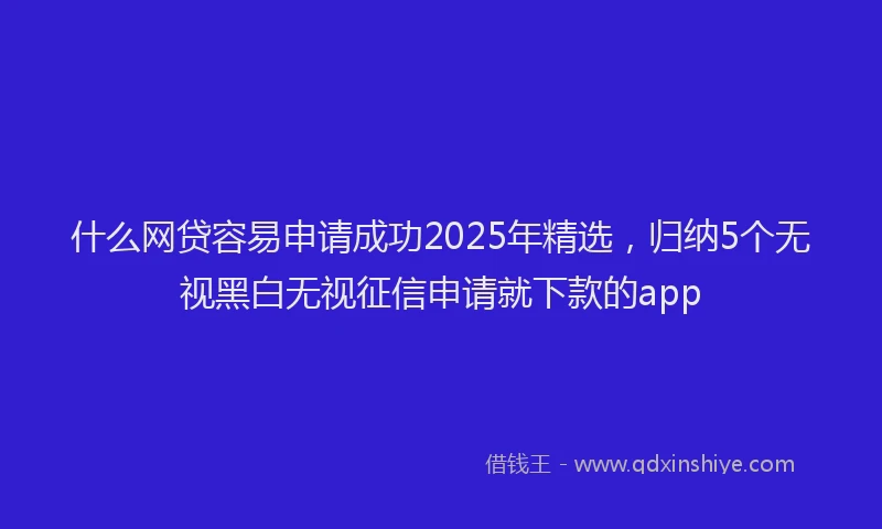 什么网贷容易申请成功2025年精选，归纳5个无视黑白无视征信申请就下款的app