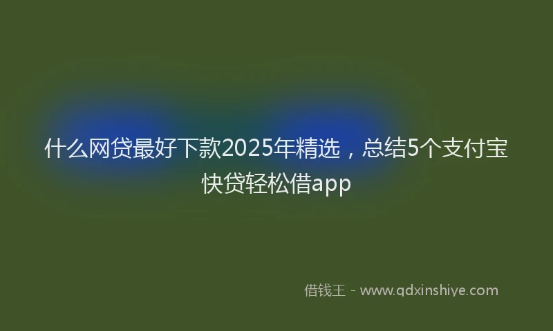 什么网贷最好下款2025年精选，总结5个支付宝快贷轻松借app
