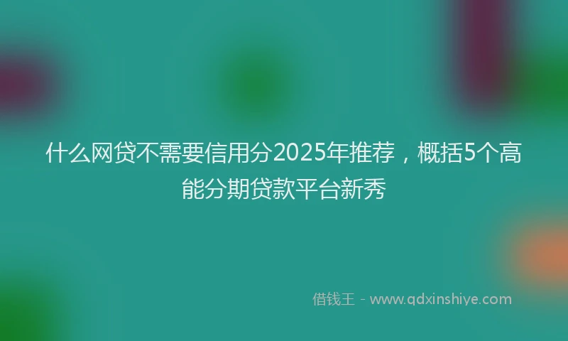 什么网贷不需要信用分2025年推荐，概括5个高能分期贷款平台新秀
