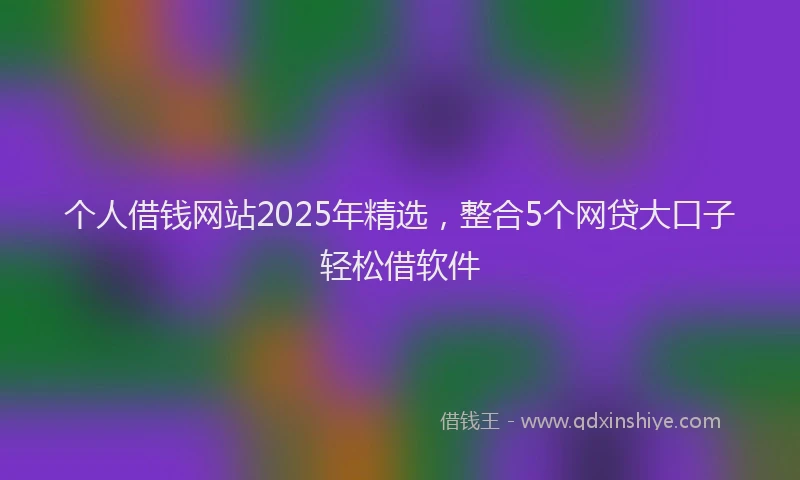 个人借钱网站2025年精选，整合5个网贷大口子轻松借软件