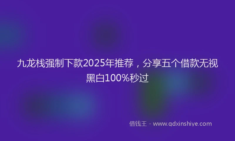 九龙栈强制下款2025年推荐，分享五个借款无视黑白100%秒过
