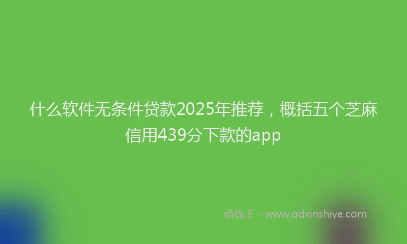 什么软件无条件贷款2025年推荐，概括五个芝麻信用439分下款的app
