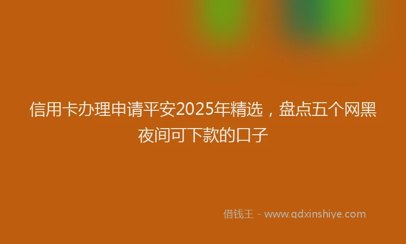 信用卡办理申请平安2025年精选，盘点五个网黑夜间可下款的口子