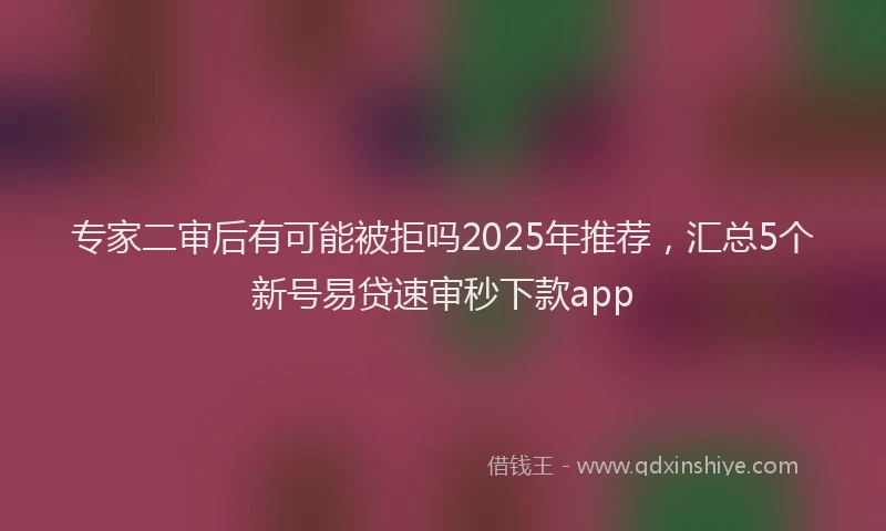 专家二审后有可能被拒吗2025年推荐，汇总5个新号易贷速审秒下款app