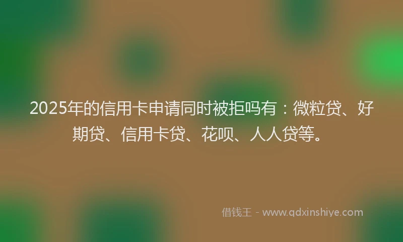 2025年的信用卡申请同时被拒吗有：微粒贷、好期贷、信用卡贷、花呗、人人贷等。