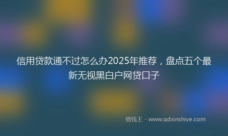 信用贷款通不过怎么办2025年推荐，盘点五个最新无视黑白户网贷口子