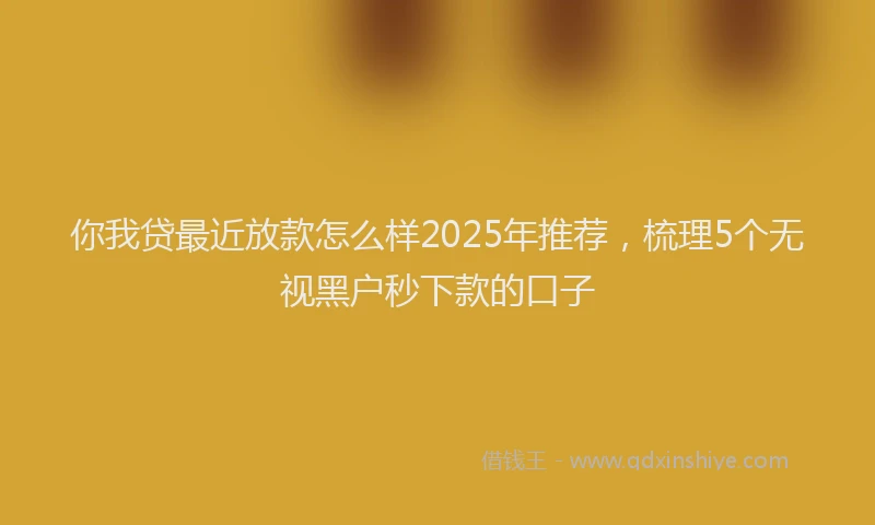 你我贷最近放款怎么样2025年推荐，梳理5个无视黑户秒下款的口子