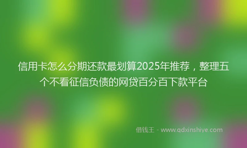 信用卡怎么分期还款最划算2025年推荐，整理五个不看征信负债的网贷百分百下款平台