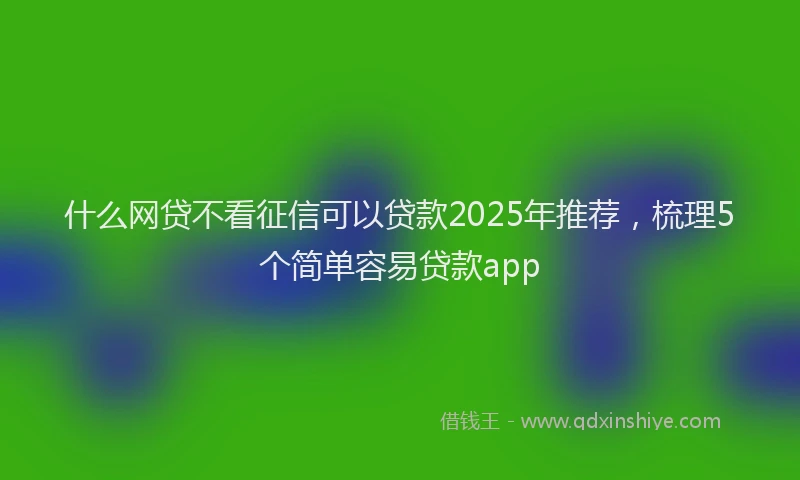 什么网贷不看征信可以贷款2025年推荐，梳理5个简单容易贷款app