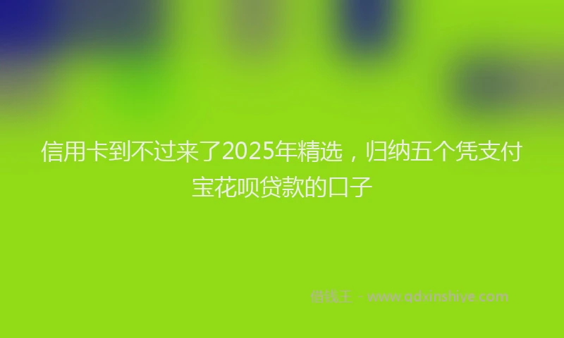 信用卡到不过来了2025年精选，归纳五个凭支付宝花呗贷款的口子