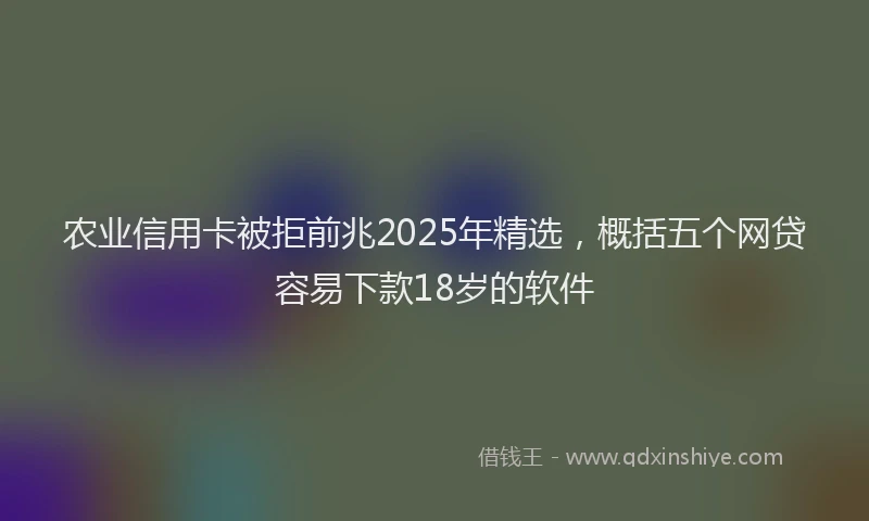 农业信用卡被拒前兆2025年精选，概括五个网贷容易下款18岁的软件